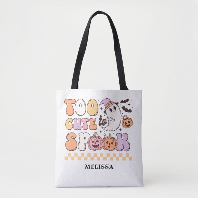 Cute Retro Halloween Too Cute To Spook  Tote Bag (Front)