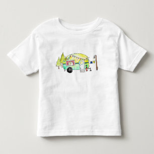 Cute Retro Happy Camper Toddler T-Shirt