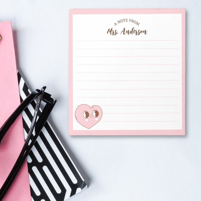 Cute Retro Heart Back To School Notepad (Creator Uploaded)