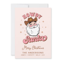 Cute Retro Howdy Santa Cowboy Texas Christmas