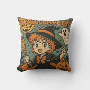 Cute retro Japanese cartoon Halloween Cushion