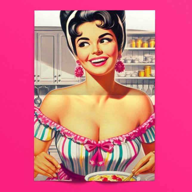 Cute Retro Kitchen Pin-up Tissue Paper (Creator Uploaded)