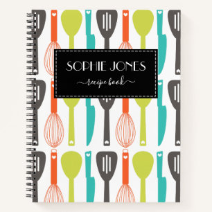 Cute Retro Kitchen Utensils Pattern Notebook