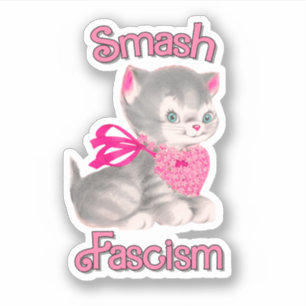 Cute Retro Kitten - Smash Fascism