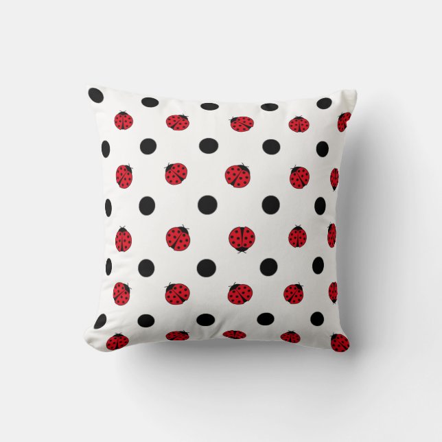 Cute retro ladybug pattern  cushion (Front)