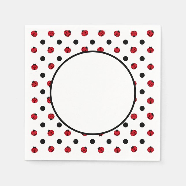 Cute retro ladybug pattern  napkin (Front)