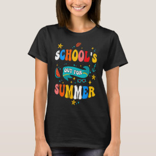 Cute Retro Last Day Of School Schools Out For Summ T-Shirt