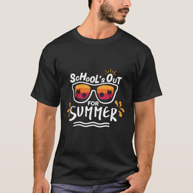 cute retro last day of school schools out for summ T-Shirt (Front)