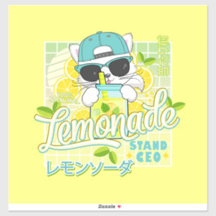 Cute Retro Lemonade Stand CEO Anime Cat