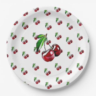 Cute Retro Like Cherry Party Paper Plates