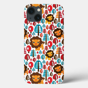 cute retro Lion kids illustration iPhone 13 Case
