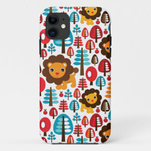 cute retro Lion kids illustration iPhone 11 Case