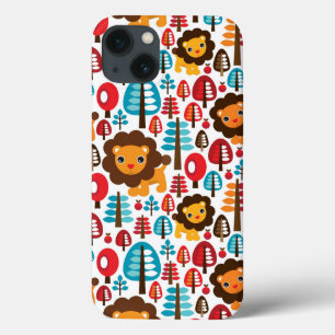 cute retro Lion kids illustration iPhone 13 Case