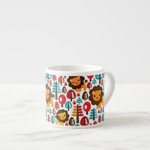 cute retro Lion kids illustration Espresso Cup