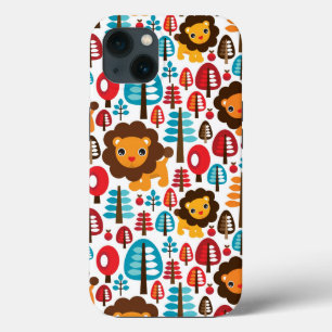 cute retro Lion kids illustration iPhone 13 Case