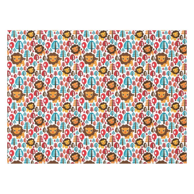 cute retro Lion kids illustration Tablecloth (Front (Horizontal))
