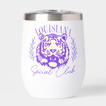 Cute Retro Louisiana Social Club Wine Tumbler 