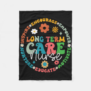 Cute Retro Ltc Nurse Long Term Care Nurse Apprecia Fleece Blanket