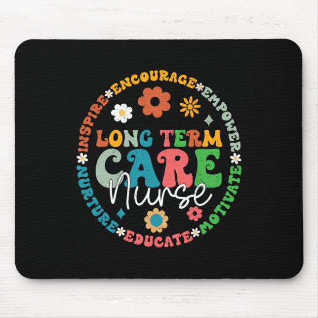 Cute Retro Ltc Nurse Long Term Care Nurse Apprecia Mouse Mat (Front)