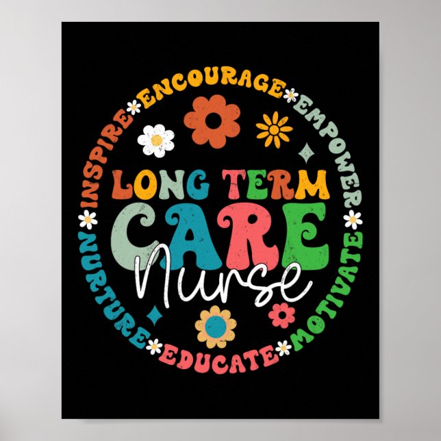 Cute Retro Ltc Nurse Long Term Care Nurse Apprecia Poster (Front)