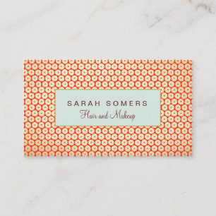 Cute Retro Makeup Artist Gold Polka Dot Pattern Business Card