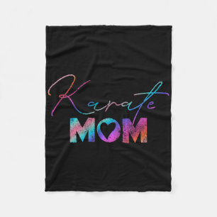 Cute Retro Martial Arts Mother's Day Rainbow Karat Fleece Blanket
