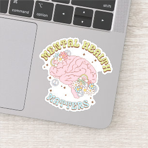 Cute Retro Mental Health Matters Floral Vinyl