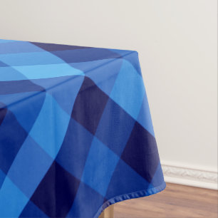 Cute Retro Ocean Blue Plaid Small Tablecloth