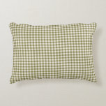 Cute Retro Olive Green Gingham Plaid Pattern Decorative Cushion<br><div class="desc">Cute Retro Olive Green Gingham Plaid Pattern Pillow</div>