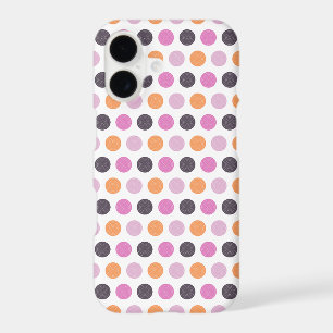 Cute Retro Orange Purple Pink Polka Dot Pattern