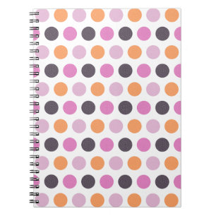 Cute Retro Orange Purple Pink Polka Dot Pattern Notebook