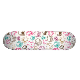 Cute retro owl bird pattern design skateboard