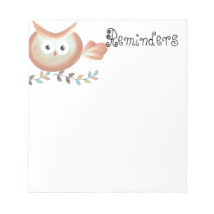 Cute Retro Owl Notepad