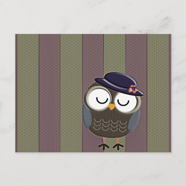 Cute Retro Owl Postcard (Front)