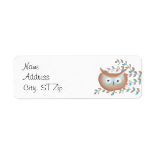 Cute Retro Owl Return Address Labels