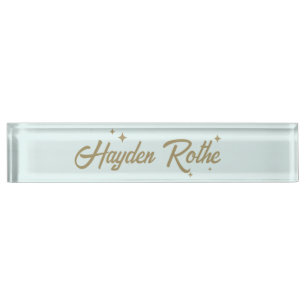 Cute Retro Pastel Blue Teacher Nameplate