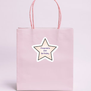 Cute Retro Pastel Star Kids Birthday Star Sticker