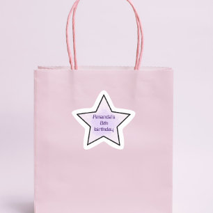 Cute Retro Pastel Star Kids Birthday Star Sticker