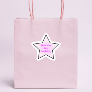 Cute Retro Pastel Star Kids Birthday Sticker