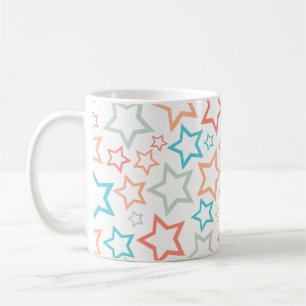 Cute Retro Pastel Stars Seamless Pattern Coffee Mug