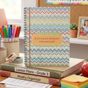 Cute Retro Patterned Back to School Notebook