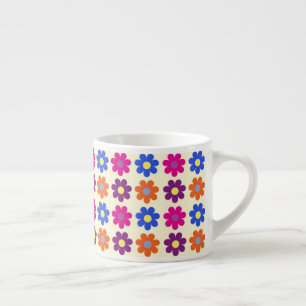 Cute Retro Penny Flower Pattern Espresso Cup