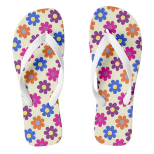 Cute Retro Penny Flower Pattern Flip Flops