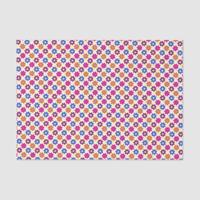 Cute Retro Penny Flower Pattern Tissue Paper (Front)