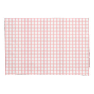 Cute Retro Pink Gingham Plaid pattern Pillowcase