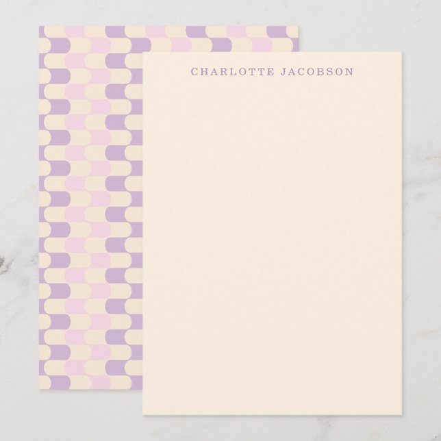 Cute Retro Pink Purple Geometric Art Personalised Card (Front/Back)