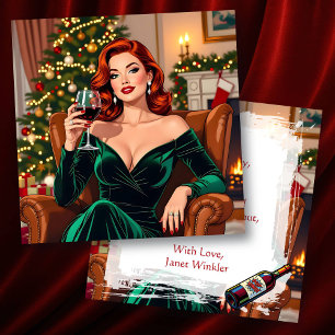 Cute Retro Pop Art Personalized Christmas Card