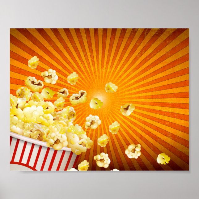Cute Retro Popcorn Spill| Movie|Film Poster (Front)