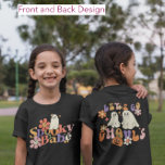 Cute retro Print Halloween Spooky Ghost tshirt<br><div class="desc">Cute retro themed Spooky babe colorful design in the front and Lets Go Ghouls design at the back of the shirt. Just in time for halloween!</div>