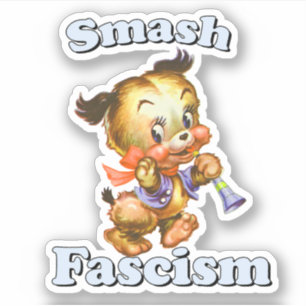 Cute Retro Puppy - Smash Fascism